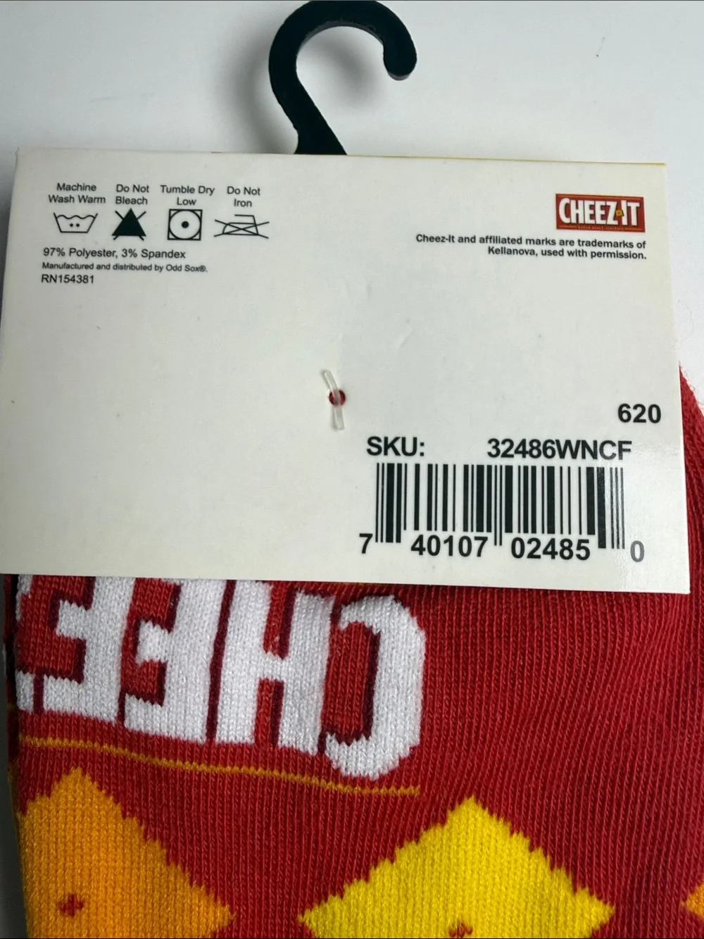 Odd Sox Cheez It Novelty Crew Crazy Socks Ladies Shoe Size 5-10
